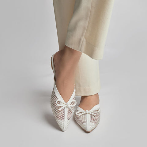 Lace Lumi Mule - White