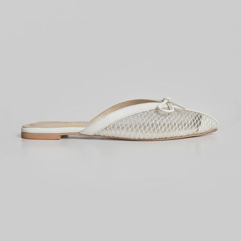 Lace Lumi Mule - White