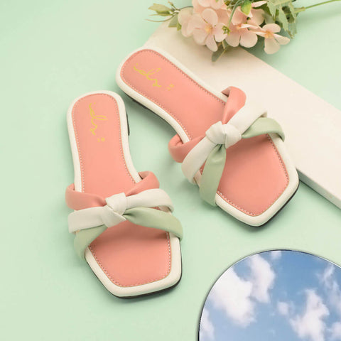 Multicolored Puffy Vamp Slides