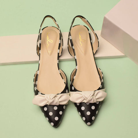 Polka Knot Pointed Mule