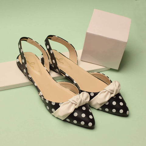 Polka Knot Pointed Mule