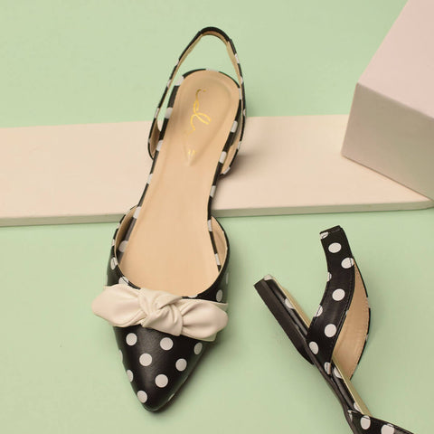 Polka Knot Pointed Mule