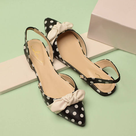 Polka Knot Pointed Mule