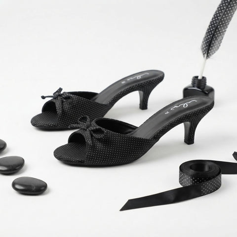 Polka Dot Heel - Black