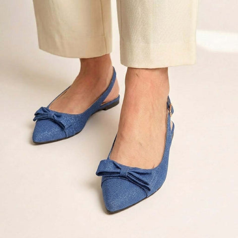 Denim Bow Pump