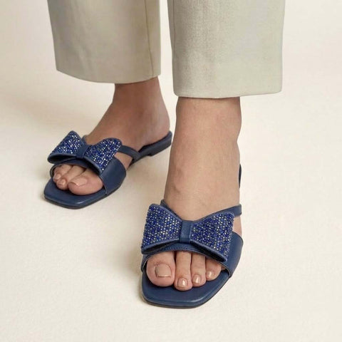Fling Bow Flats - Blue